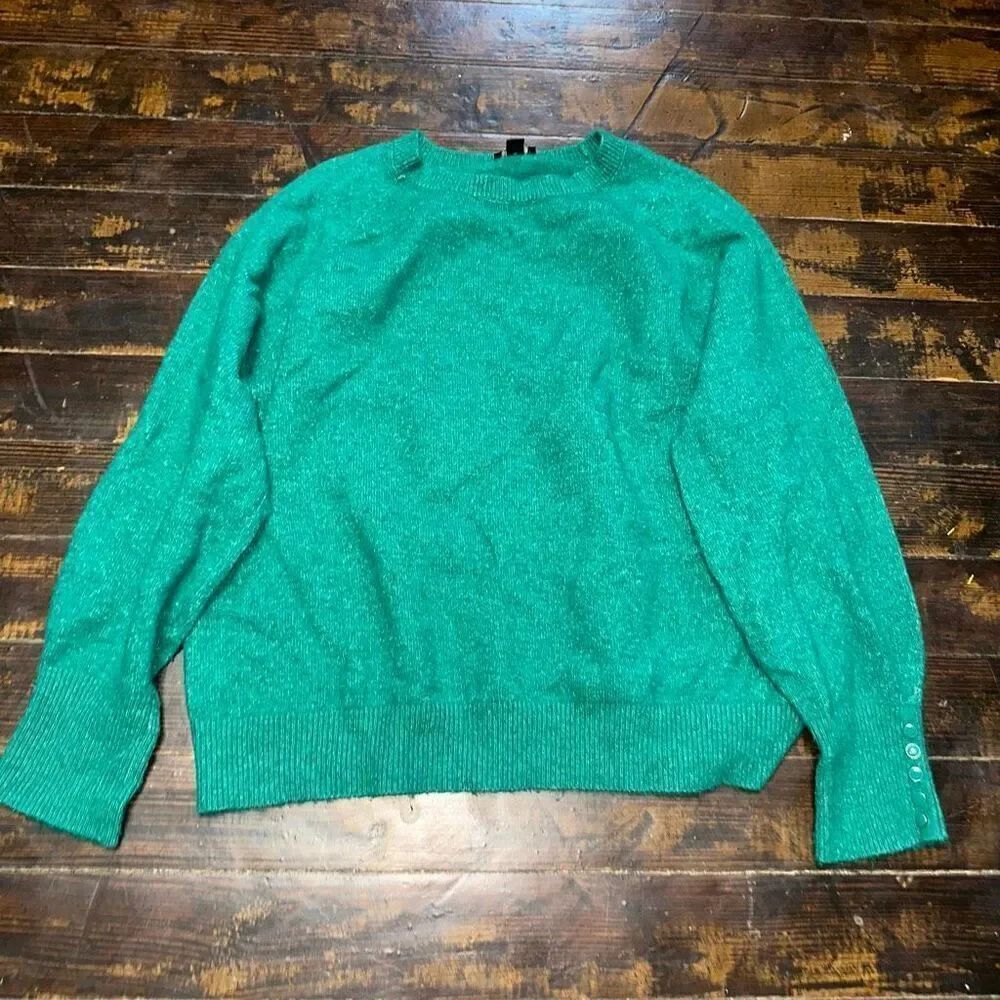Ann Taylor bright green soft XL pullover luxe sweater